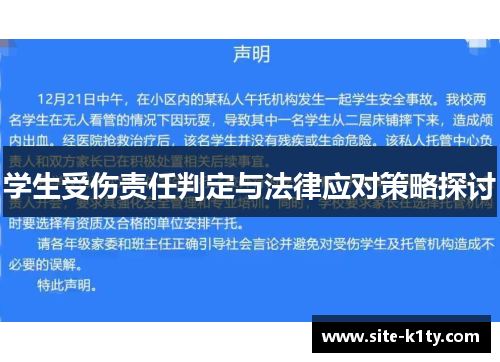 学生受伤责任判定与法律应对策略探讨