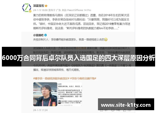 6000万合同背后卓尔队员入选国足的四大深层原因分析