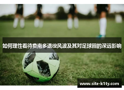 如何理性看待费南多退役风波及其对足球圈的深远影响