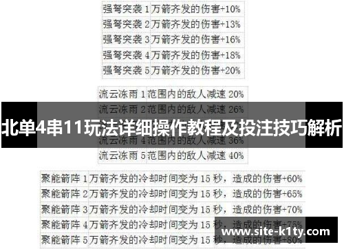 北单4串11玩法详细操作教程及投注技巧解析